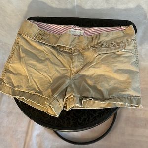 Old Navy Shorts Tan Khaki Chino Shorts Ultra Low Waist Womens Size 8